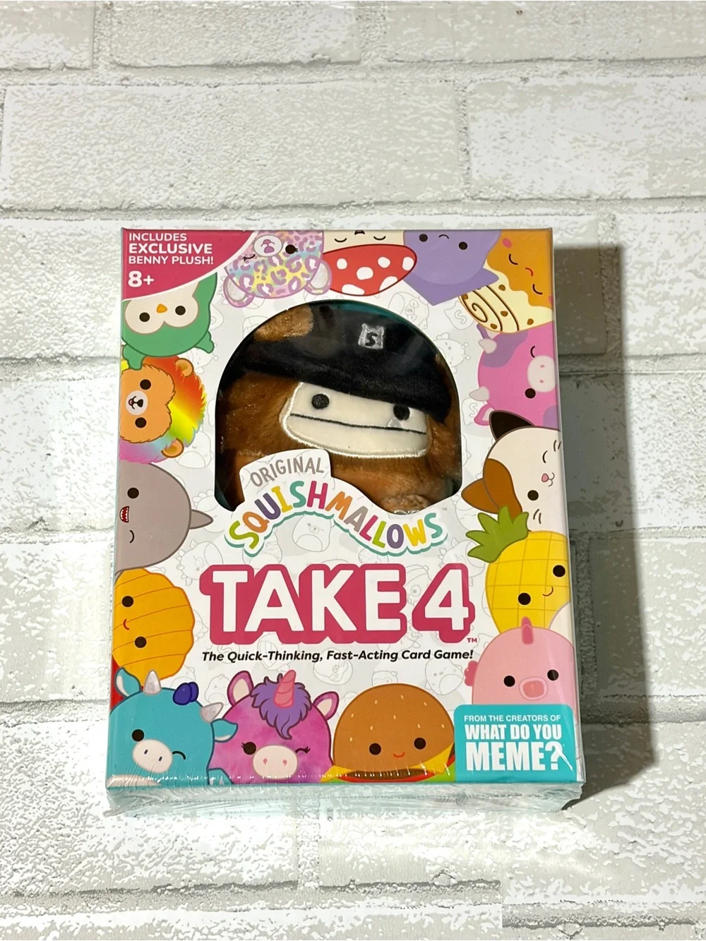 What Do You Meme Squishmallows Take 4 Card Game Brown Benny Bigfoot Plush NEW